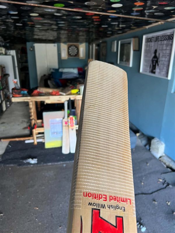 After: the same bat face repaired and covered in fibreglass facing